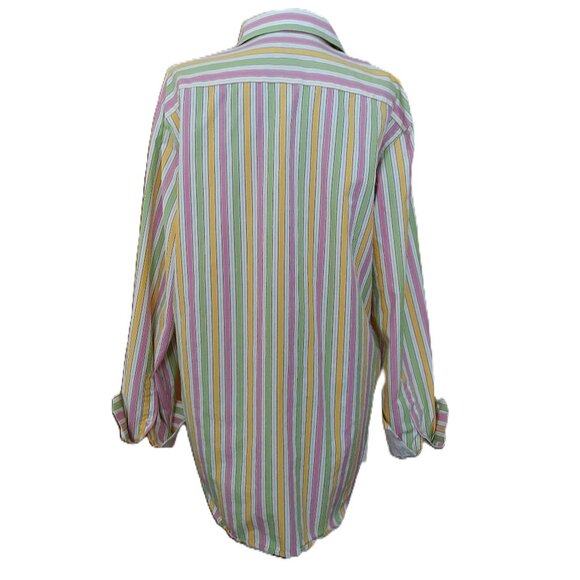 Robert Graham Flip Cuff Button Down Shirt Pastel Stripes Large - Picture 4 of 10